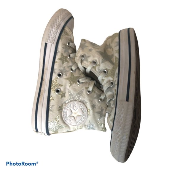 CONVERSE Kids Glitter Stars High Tops 13 - Picture 2 of 7